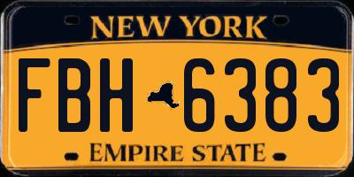 NY license plate FBH6383