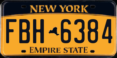NY license plate FBH6384