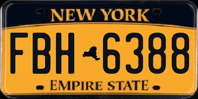 NY license plate FBH6388