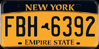 NY license plate FBH6392