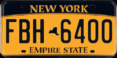 NY license plate FBH6400
