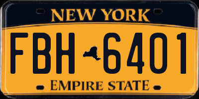 NY license plate FBH6401