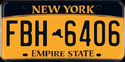 NY license plate FBH6406