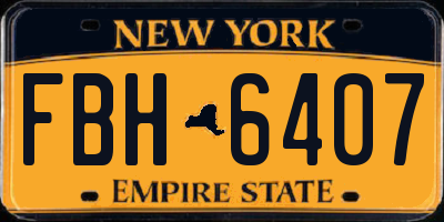 NY license plate FBH6407