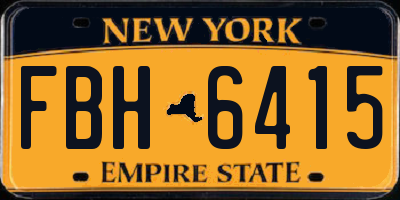 NY license plate FBH6415