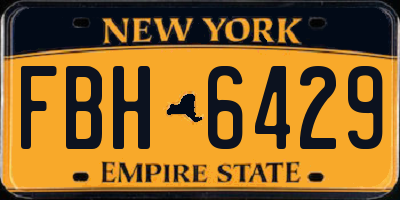 NY license plate FBH6429