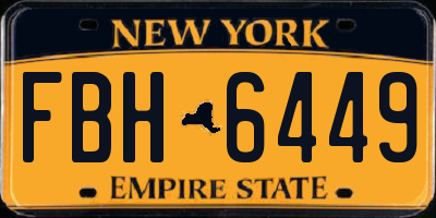 NY license plate FBH6449