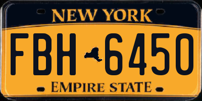 NY license plate FBH6450