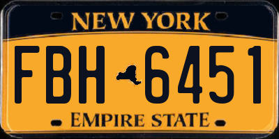 NY license plate FBH6451
