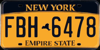 NY license plate FBH6478