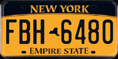 NY license plate FBH6480