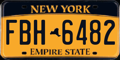 NY license plate FBH6482