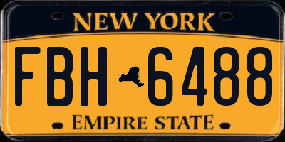 NY license plate FBH6488