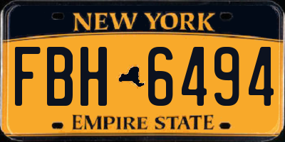NY license plate FBH6494