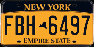 NY license plate FBH6497