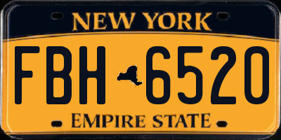 NY license plate FBH6520