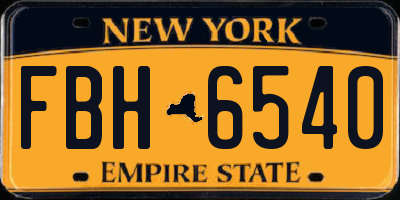 NY license plate FBH6540