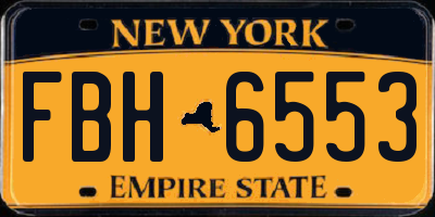 NY license plate FBH6553