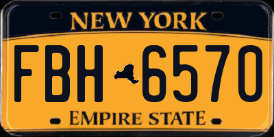 NY license plate FBH6570