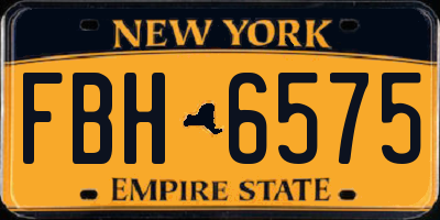 NY license plate FBH6575