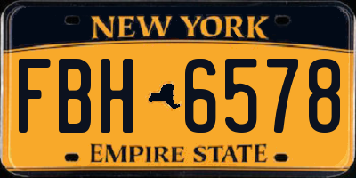 NY license plate FBH6578