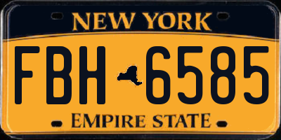 NY license plate FBH6585