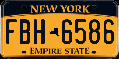 NY license plate FBH6586