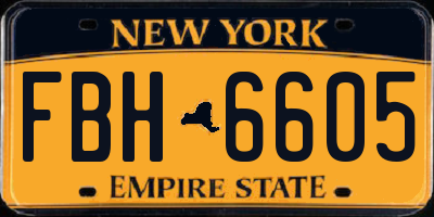 NY license plate FBH6605