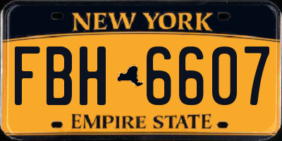 NY license plate FBH6607