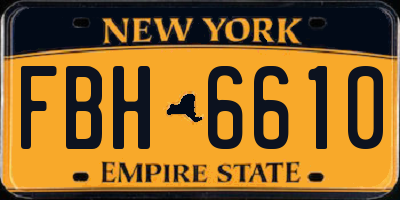 NY license plate FBH6610