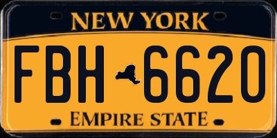NY license plate FBH6620