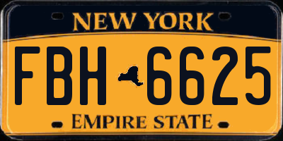 NY license plate FBH6625