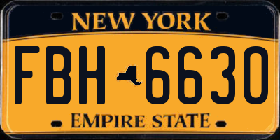 NY license plate FBH6630