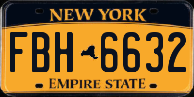 NY license plate FBH6632