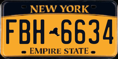 NY license plate FBH6634