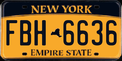 NY license plate FBH6636