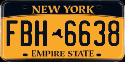 NY license plate FBH6638