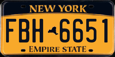 NY license plate FBH6651