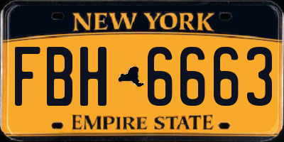NY license plate FBH6663