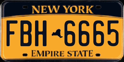 NY license plate FBH6665