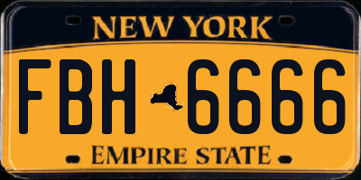 NY license plate FBH6666