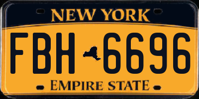 NY license plate FBH6696