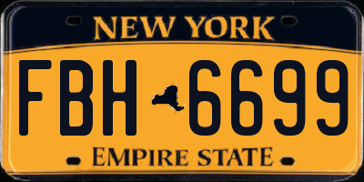 NY license plate FBH6699