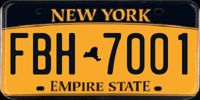 NY license plate FBH7001