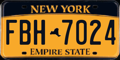 NY license plate FBH7024