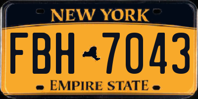 NY license plate FBH7043