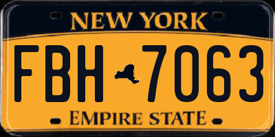 NY license plate FBH7063