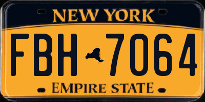 NY license plate FBH7064