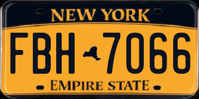 NY license plate FBH7066