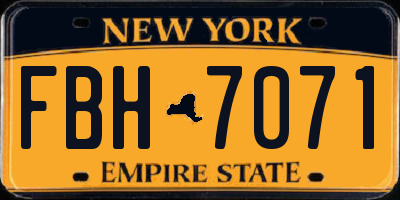 NY license plate FBH7071